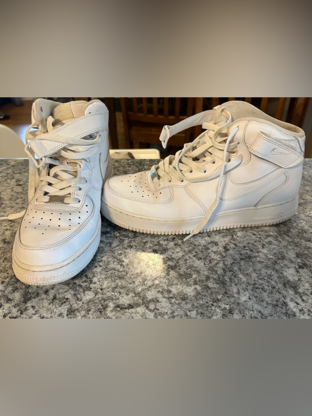 Nike Men’s White High-Top Lace-Up Sneakers with Ankle Strap